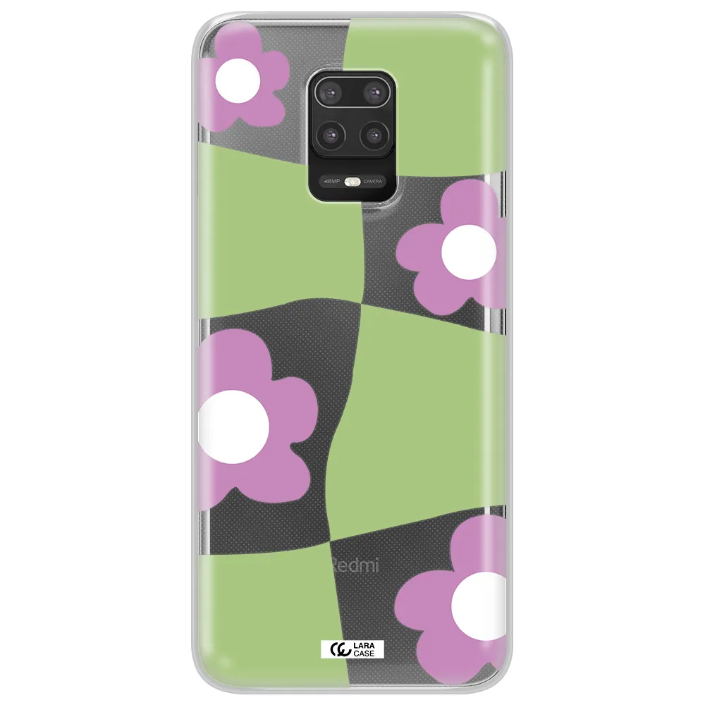 Five Petal Purple Flower Xiaomi Note 9S Clear TPU Case