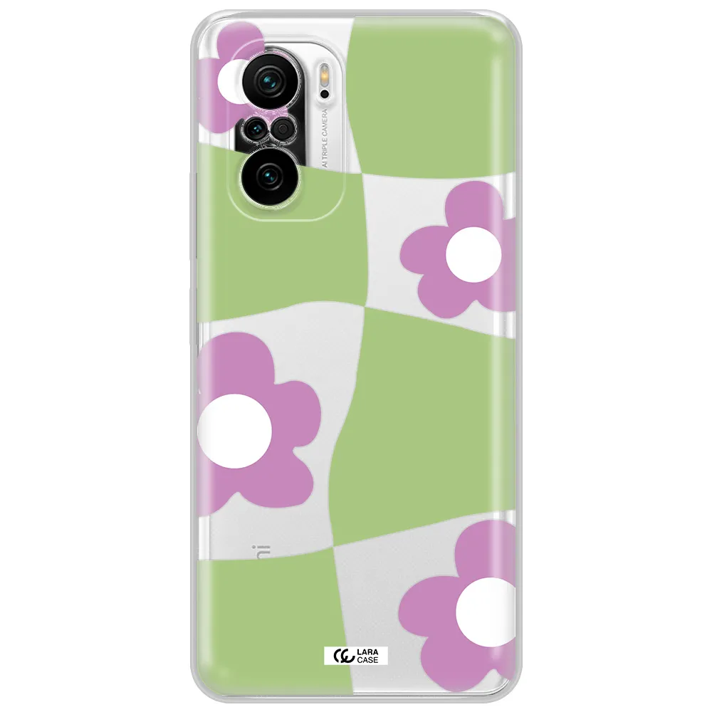Five Petal Purple Flower Xiaomi Poco F3 Clear Tpu Case
