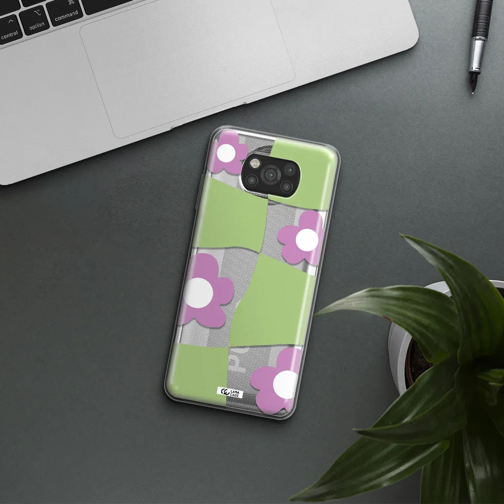 Five Petal Purple Flower Xiaomi Poco X3 Clear TPU Case