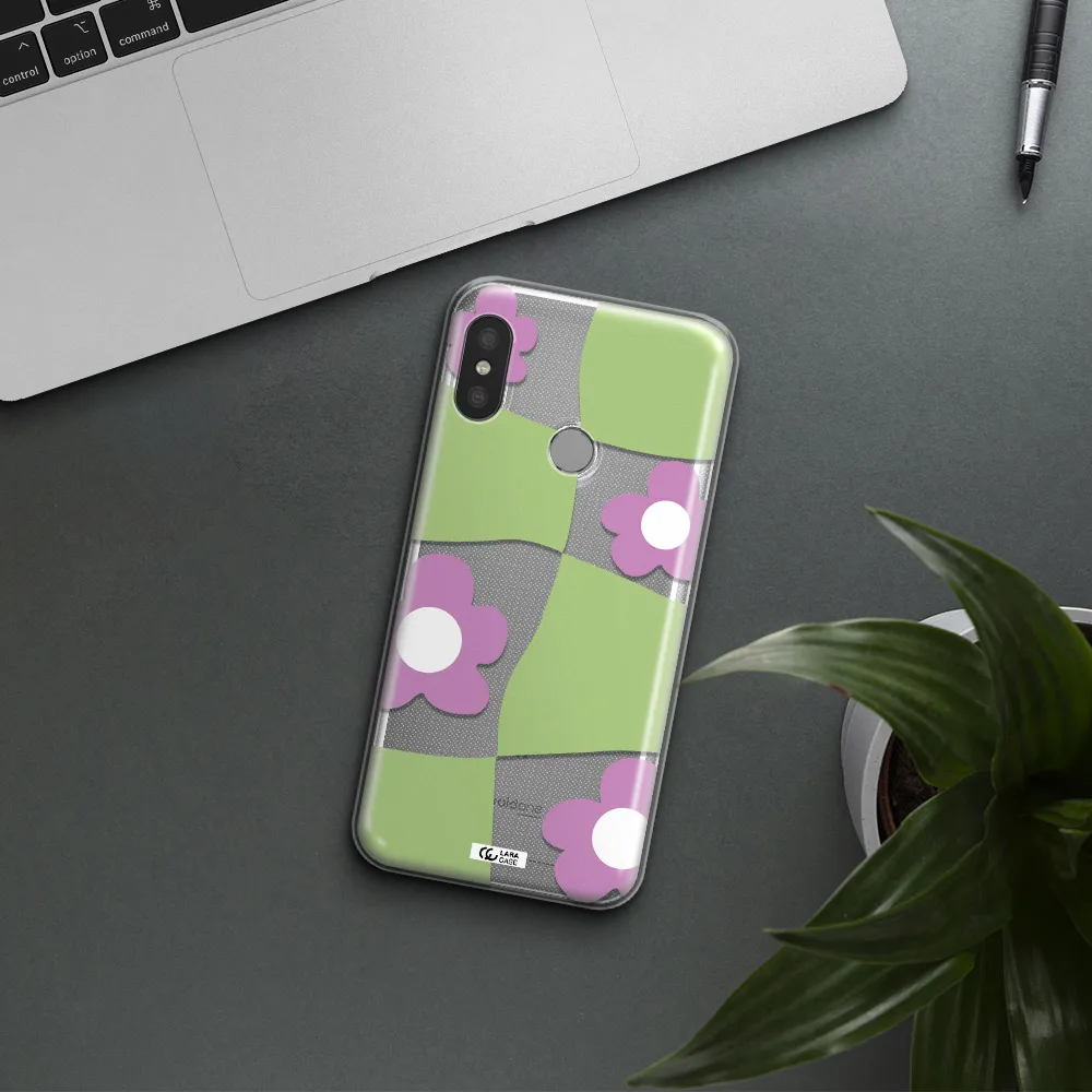 Five Petal Purple Flower Xiaomi Redmi 6 Pro Clear TPU Case