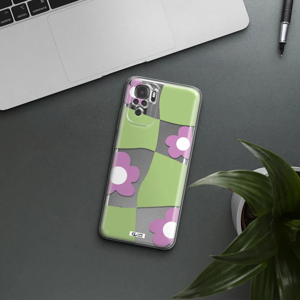 Five Petal Purple Flower Xiaomi Redmi Note 10S Clear Tpu Case