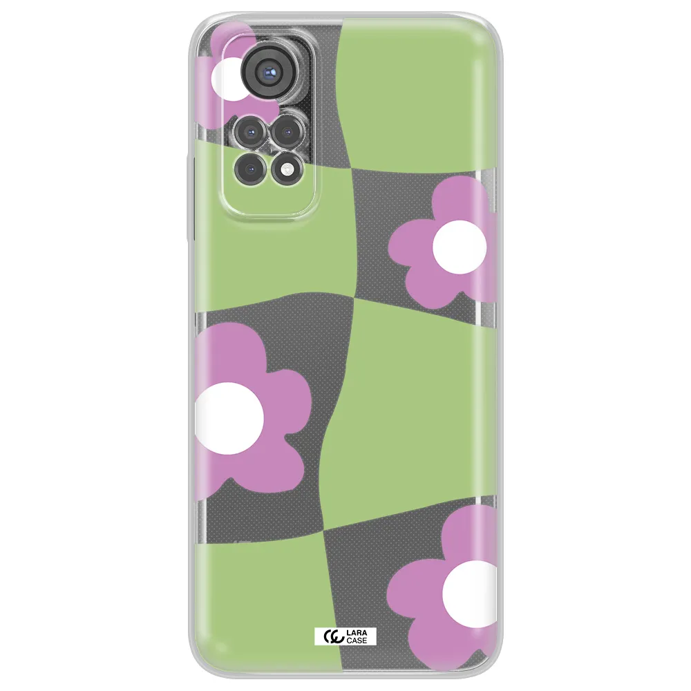 Five Petal Purple Flower Xiaomi Redmi Note 11S Clear Tpu Case