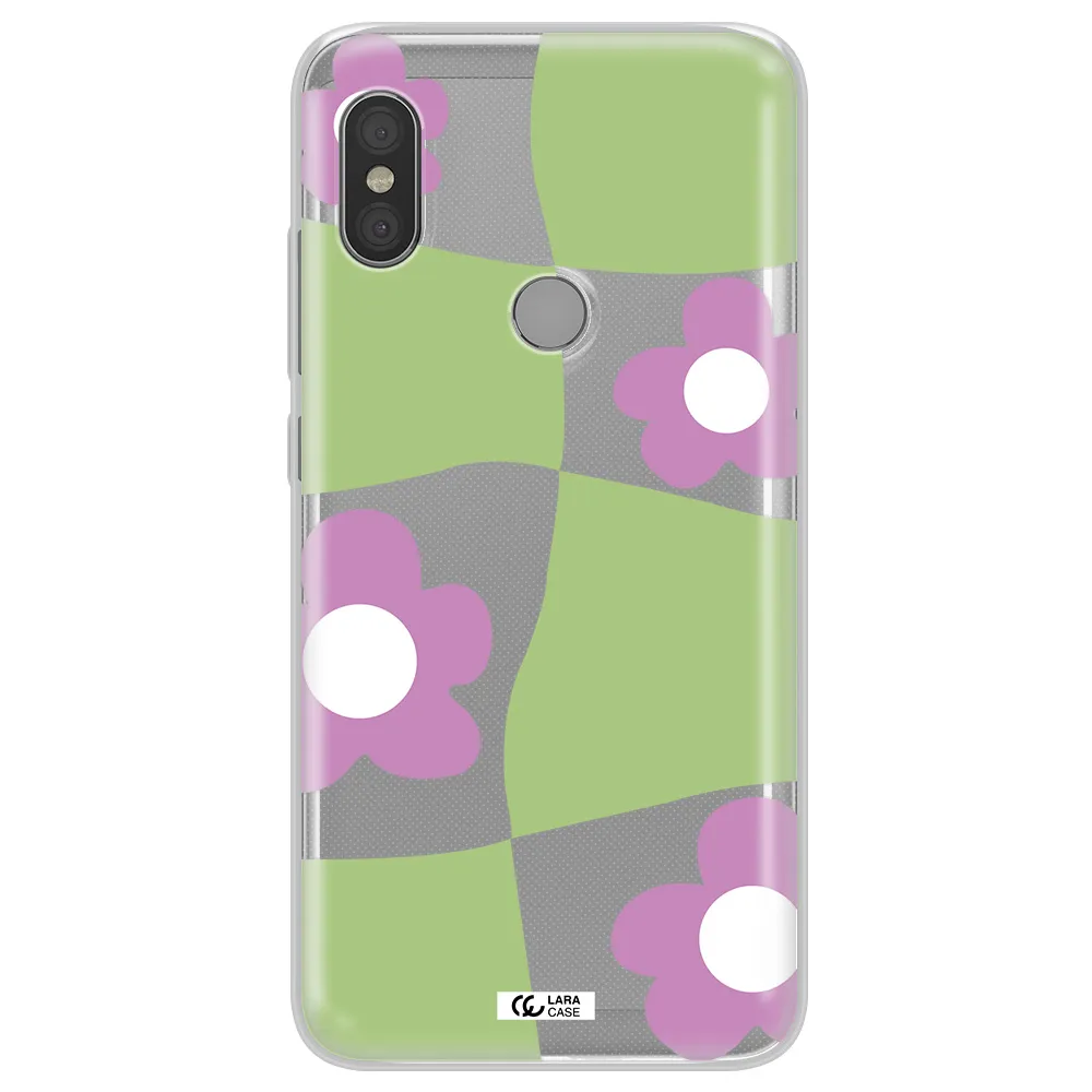 Five Petal Purple Flower Xiaomi Redmi Note 6 Pro Clear TPU Case