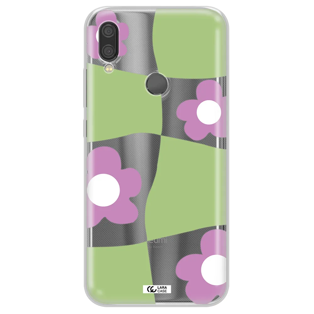 Five Petal Purple Flower Xiaomi Redmi Note 7 Clear TPU Case