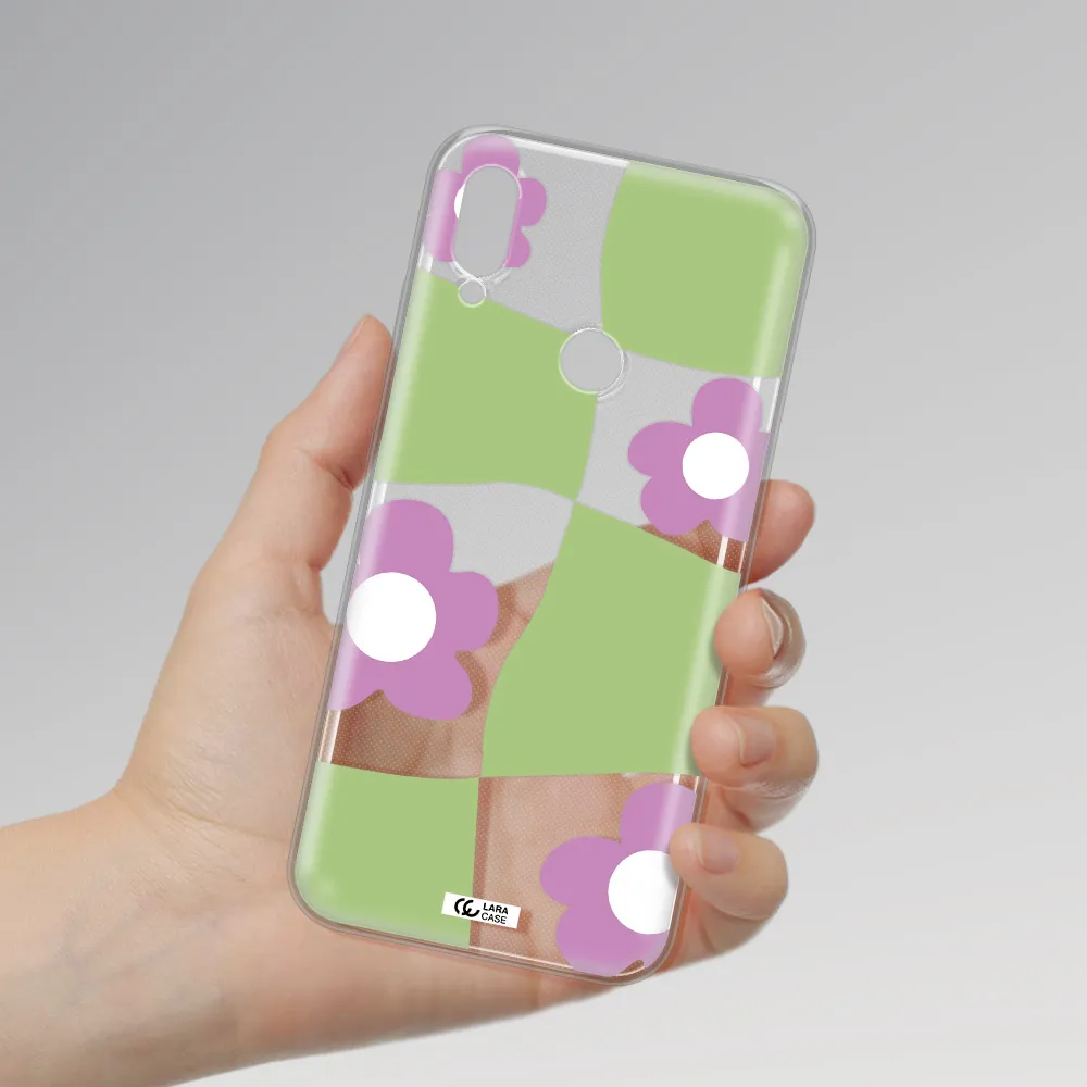 Five Petal Purple Flower Xiaomi Redmi Note 7 Clear TPU Case