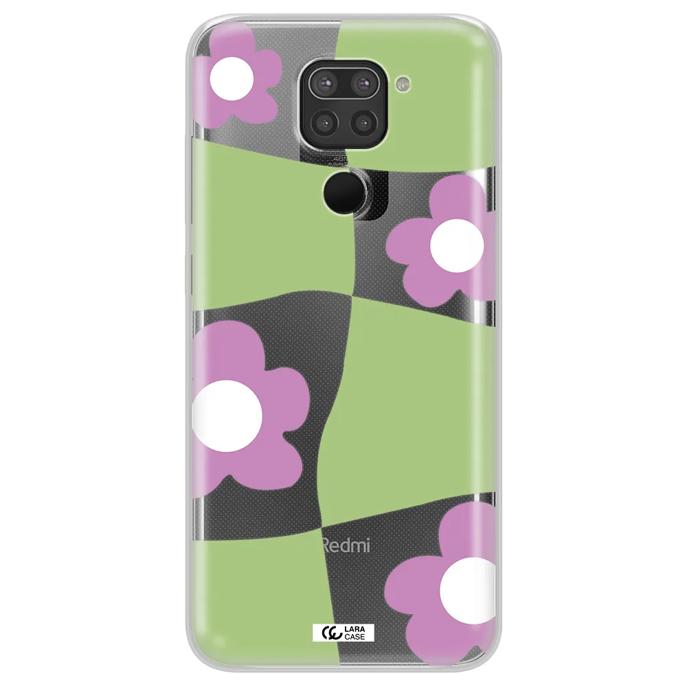 Five Petal Purple Flower Xiaomi Redmi Note 9 Clear TPU Case