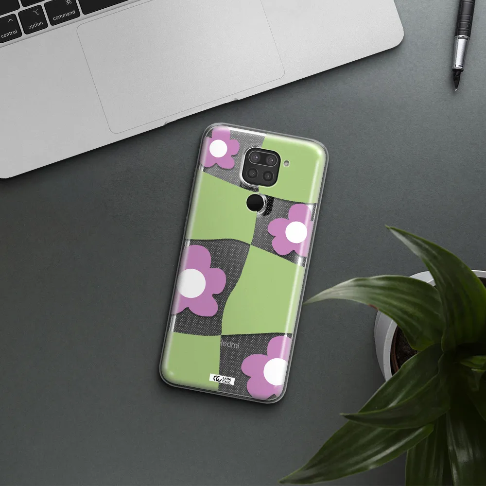 Five Petal Purple Flower Xiaomi Redmi Note 9 Clear TPU Case