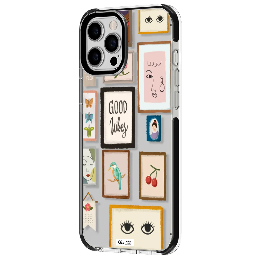 Photo Frames Apple iPhone 12 pro max impact black border Case