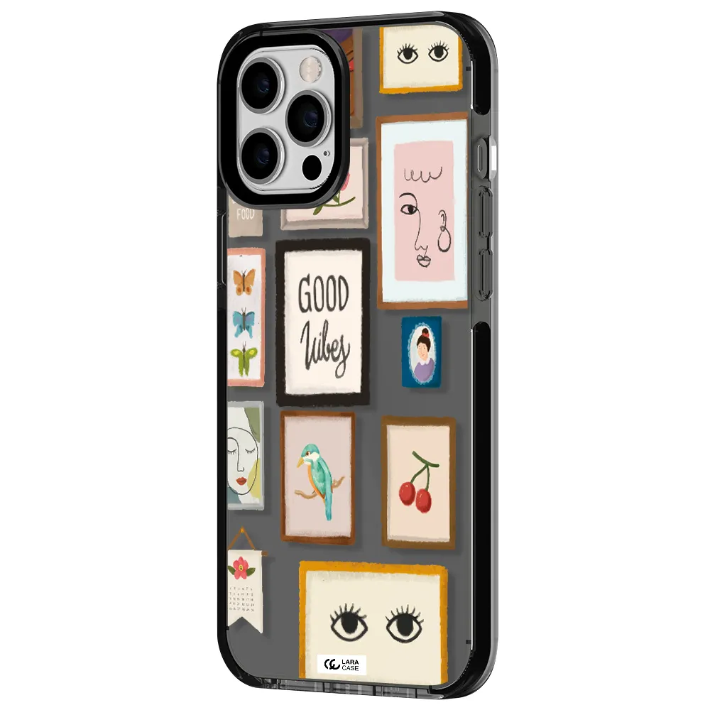 Photo Frames Apple iPhone 12 pro max impact Smoke Black Case