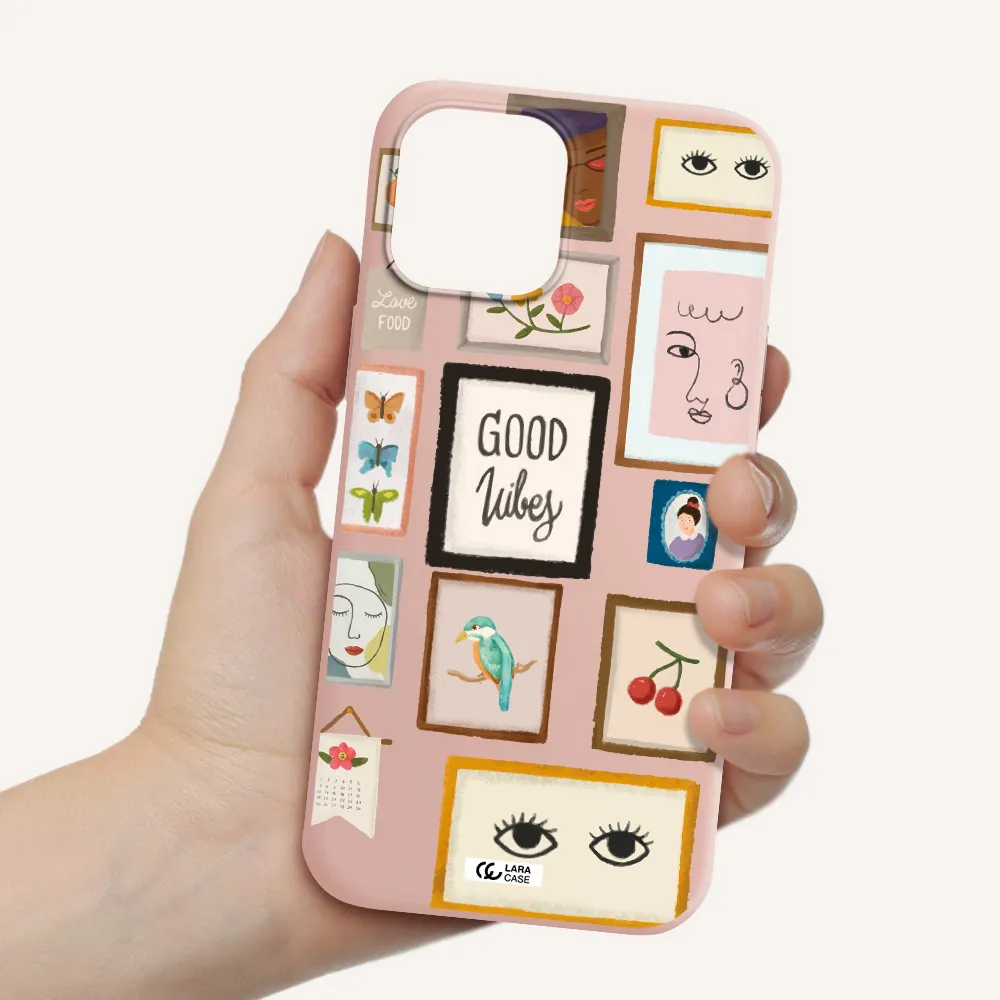 Photo Frames Apple iPhone 12 pro max Silicone pastel pink Case