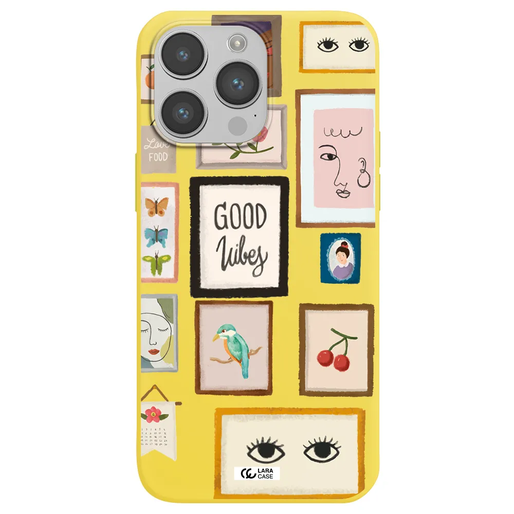 Photo Frames Apple iPhone 14 pro max Silicone canary yellow Case