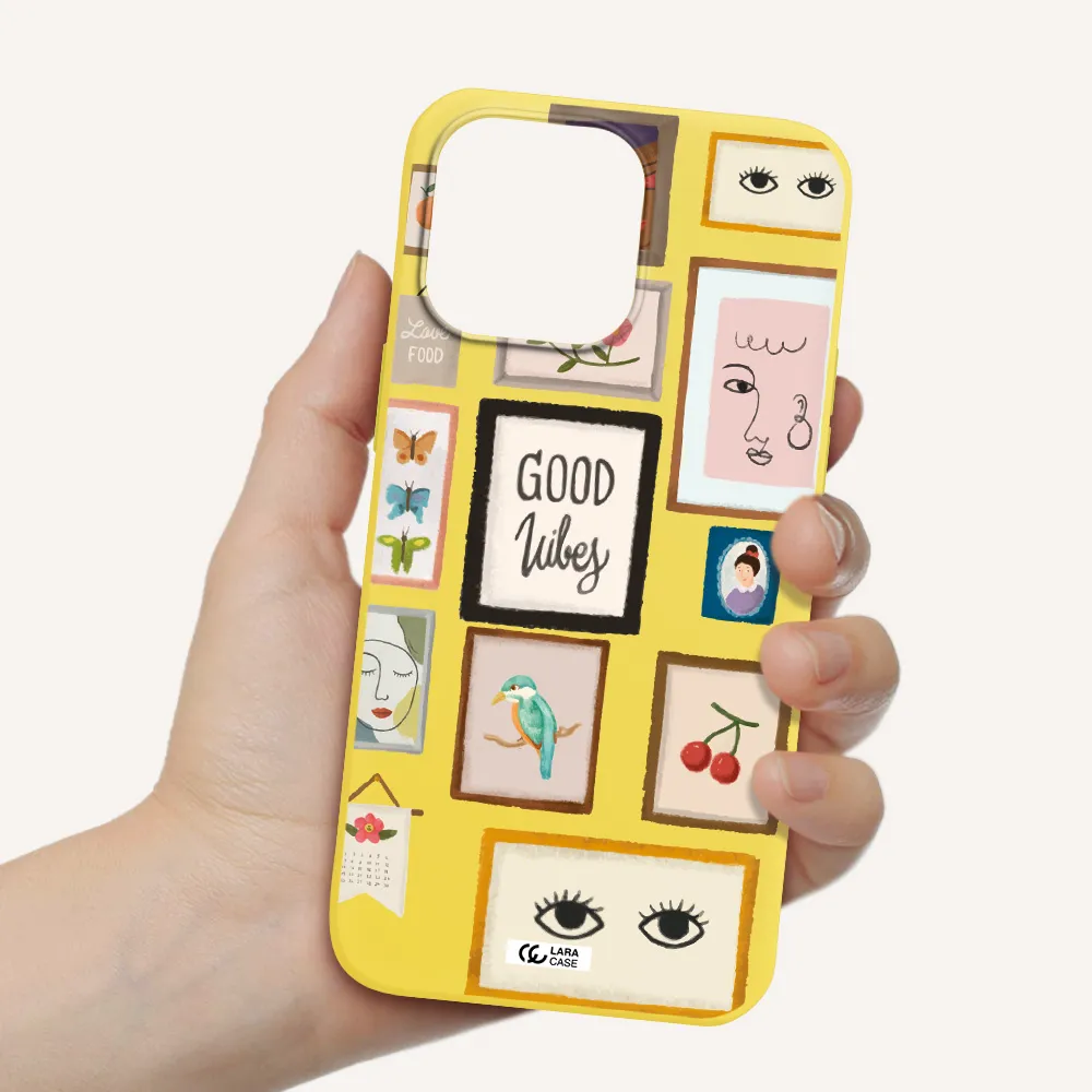 Photo Frames Apple iPhone 14 pro max Silicone canary yellow Case