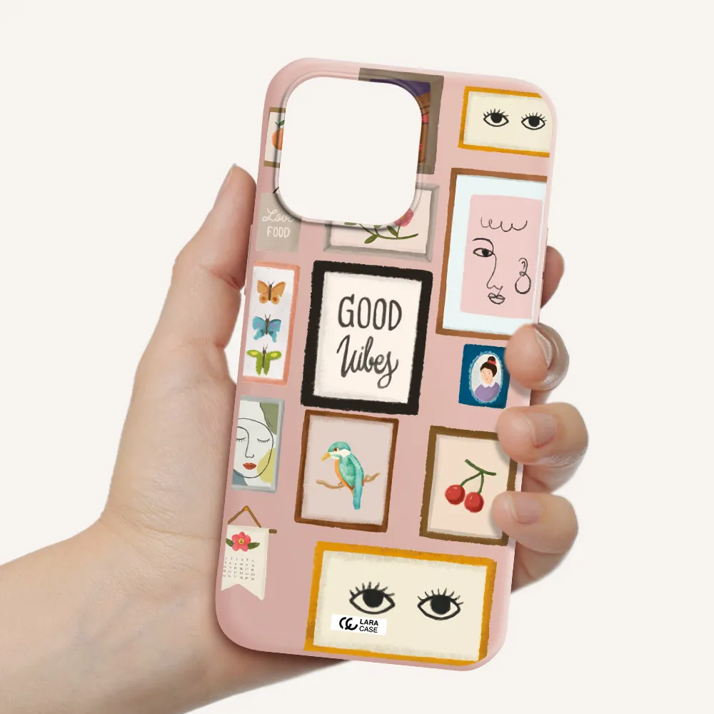 Photo Frames Apple iPhone 14 pro max Silicone pastel pink Case