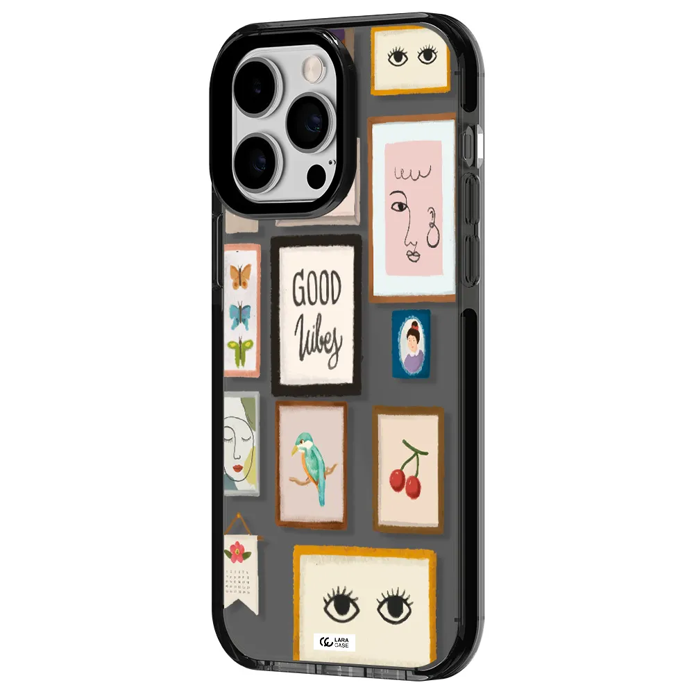 Photo Frames Apple iPhone 15 Pro Max impact Smoke Black Case