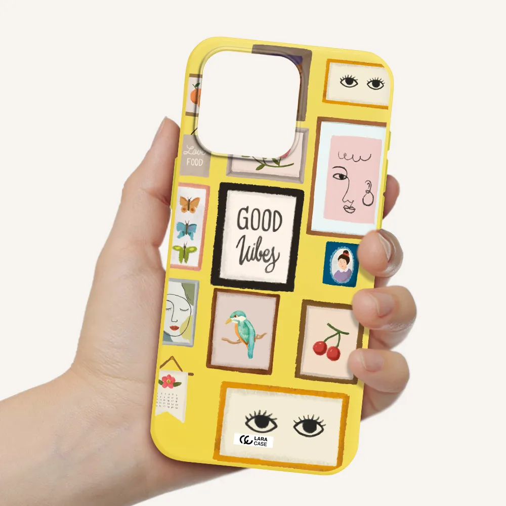 Photo Frames Apple Iphone 15 Pro max Silicone canary yellow Case