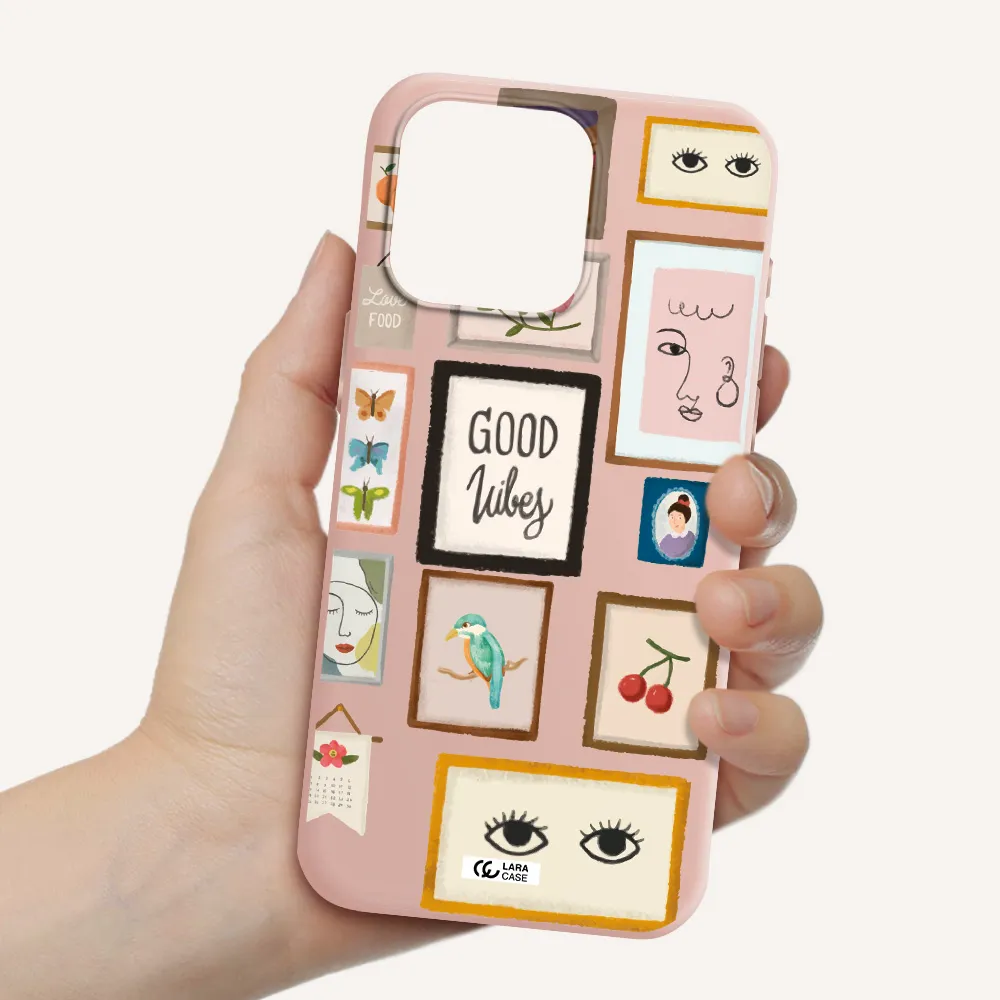 Photo Frames Apple Iphone 15 Pro max Silicone pastel pink Case