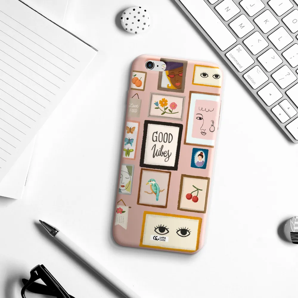 Photo Frames Apple iPhone 6 plus Silicone pastel pink Case