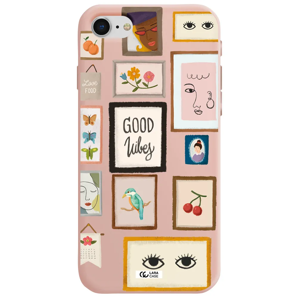 Photo Frames Apple iPhone se 2020 Silicone pastel pink Case