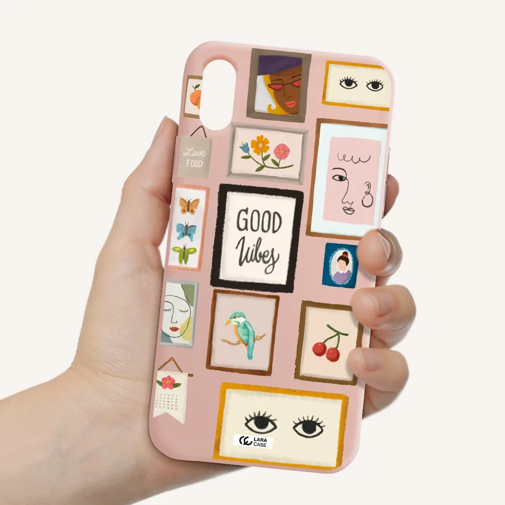 Photo Frames Apple iPhone XS Silicone pastel pink Case