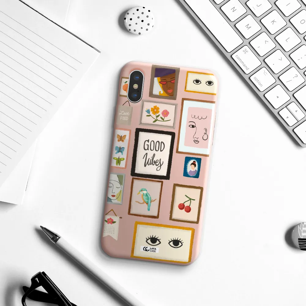 Photo Frames Apple iPhone XS Silicone pastel pink Case