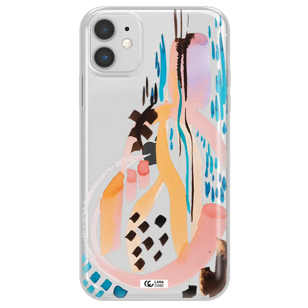 Watercolor Brush Paint Apple iPhone 11 Clear TPU Case