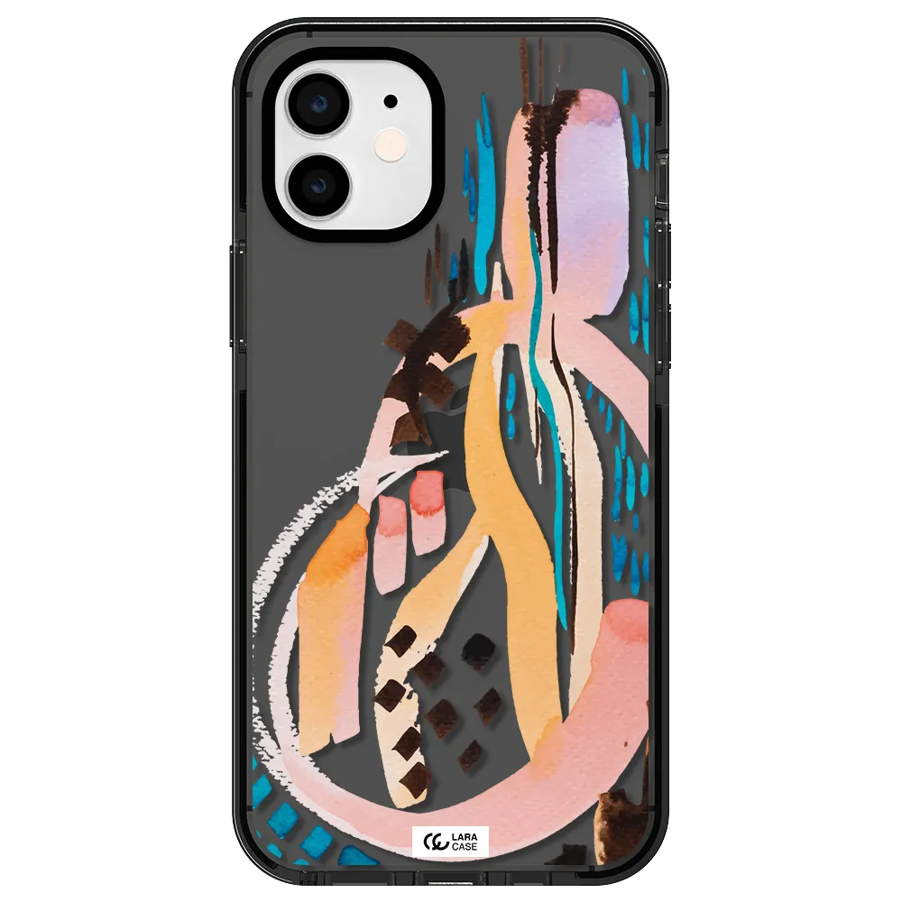 Watercolor Brush Paint Apple iPhone 11 impact Smoke Black Case