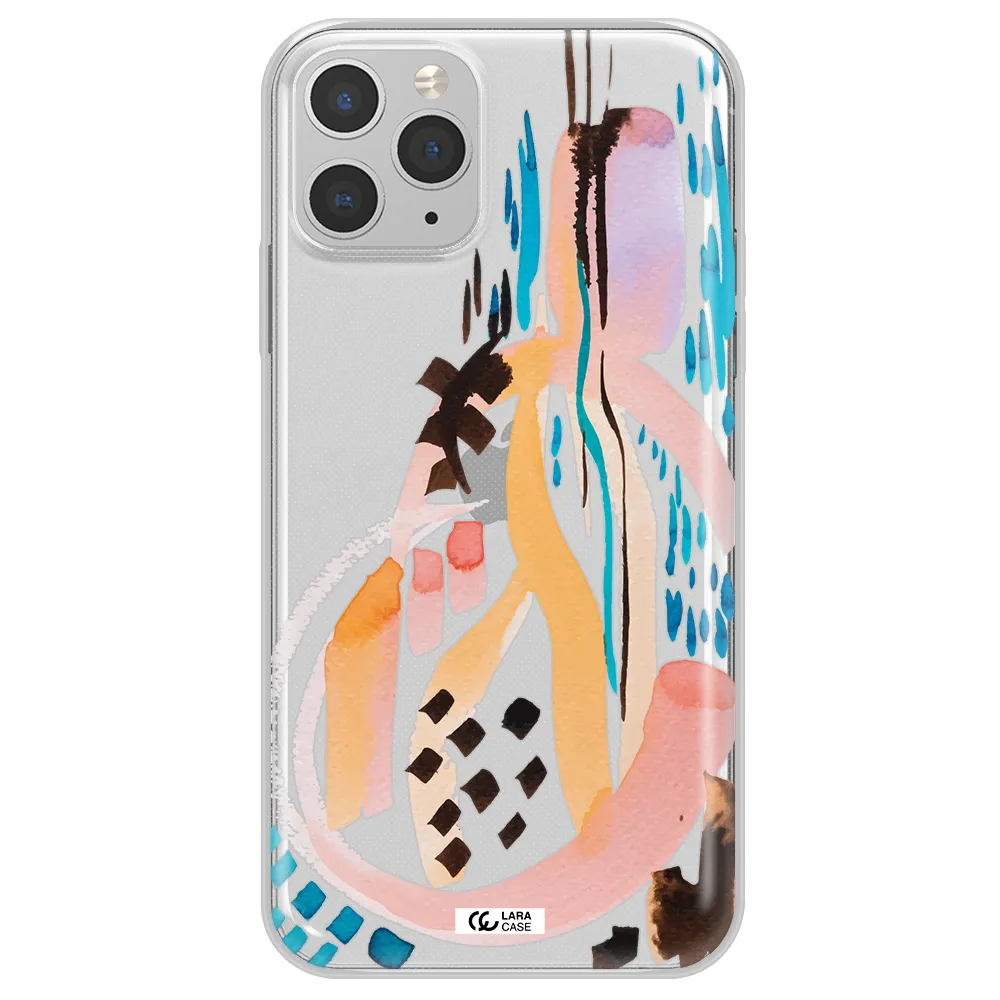Watercolor Brush Paint Apple iPhone 11 pro Clear TPU Case