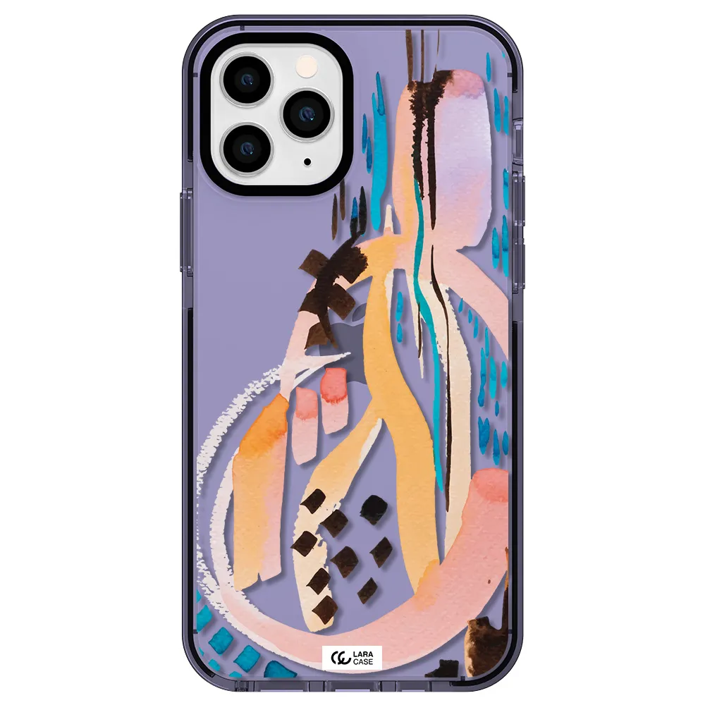 Watercolor Brush Paint Apple iPhone 11 pro max impact Lilac Case