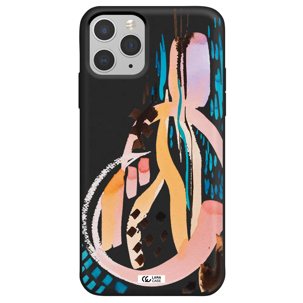 Watercolor Brush Paint Apple iPhone 11 pro max Silicone black Case