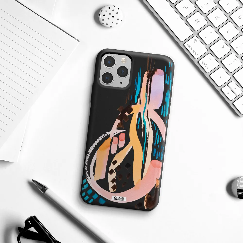 Watercolor Brush Paint Apple iPhone 11 pro max Silicone black Case
