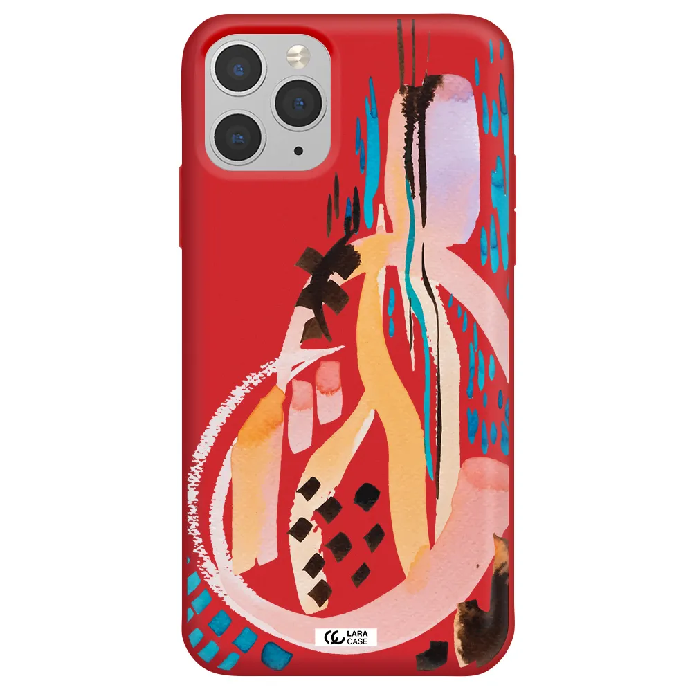 Watercolor Brush Paint Apple iPhone 11 pro max Silicone Imperial Red Case