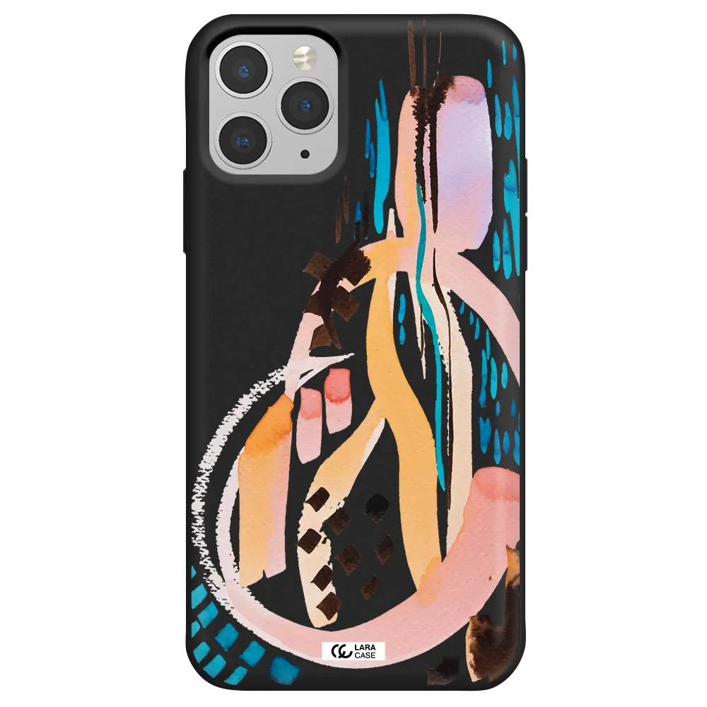 Watercolor Brush Paint Apple iPhone 11 pro Silicone black Case