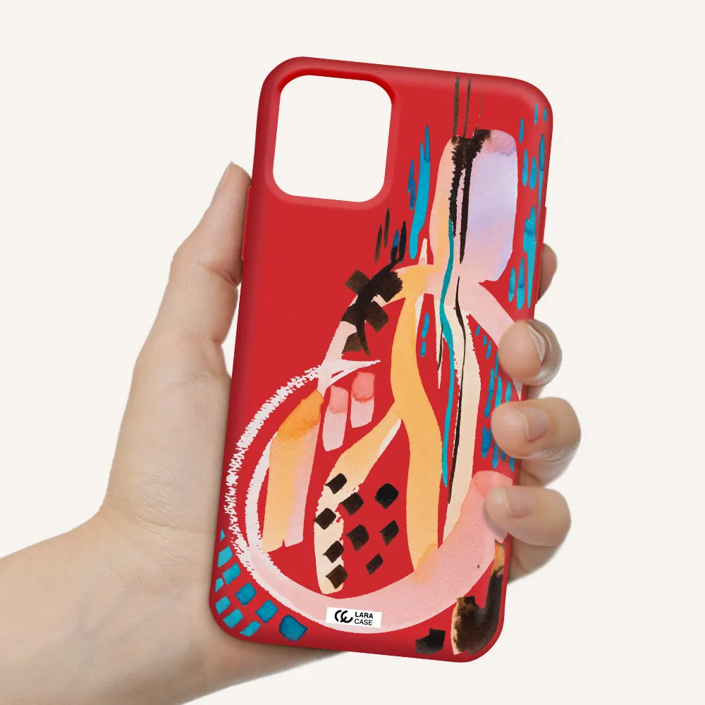 Watercolor Brush Paint Apple iPhone 11 pro Silicone Imperial Red Case