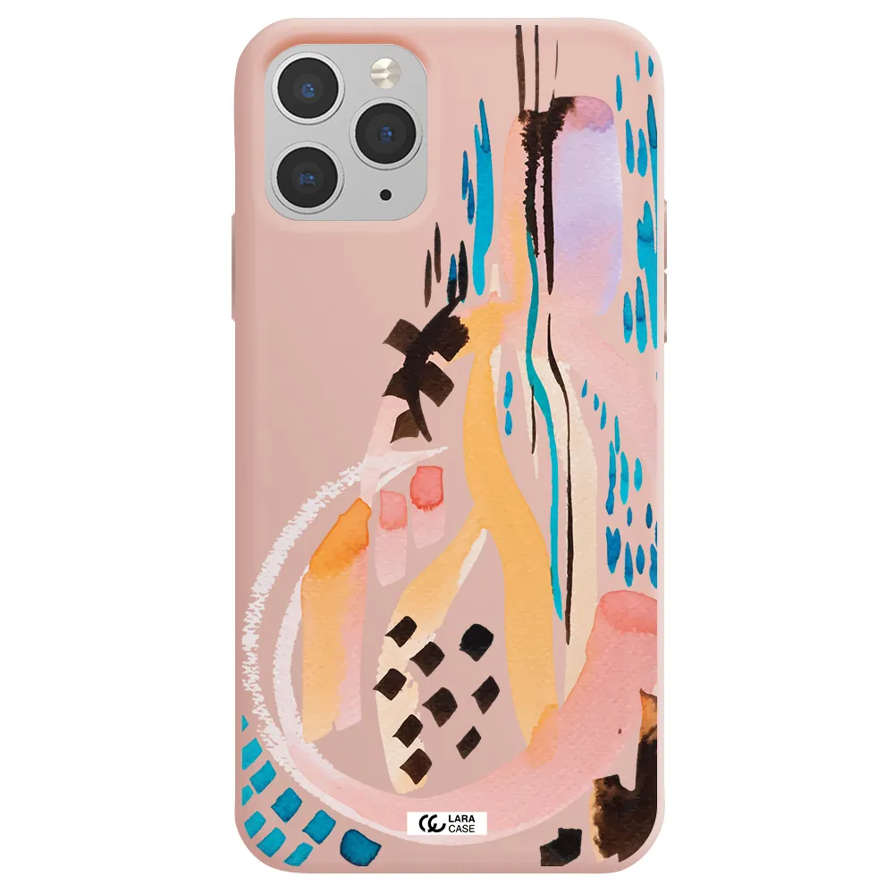 Watercolor Brush Paint Apple iPhone 11 pro Silicone pastel pink Case