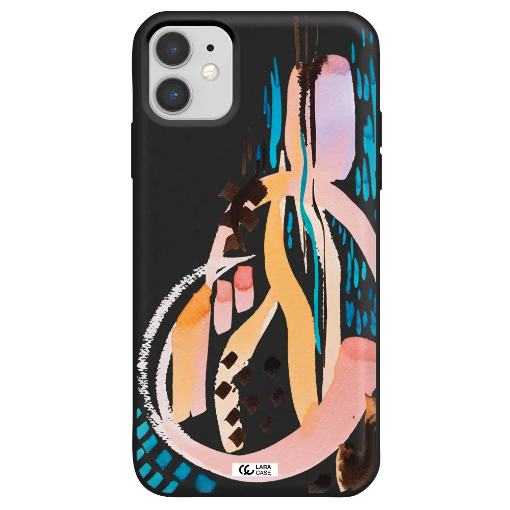 Watercolor Brush Paint Apple iPhone 11 Silicone black Case