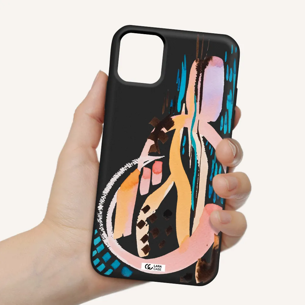 Watercolor Brush Paint Apple iPhone 11 Silicone black Case