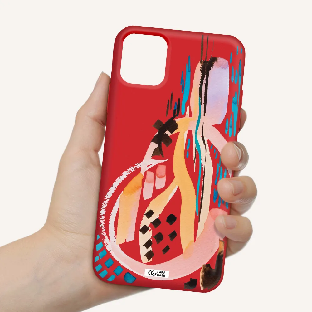 Watercolor Brush Paint Apple iPhone 11 Silicone Imperial Red Case