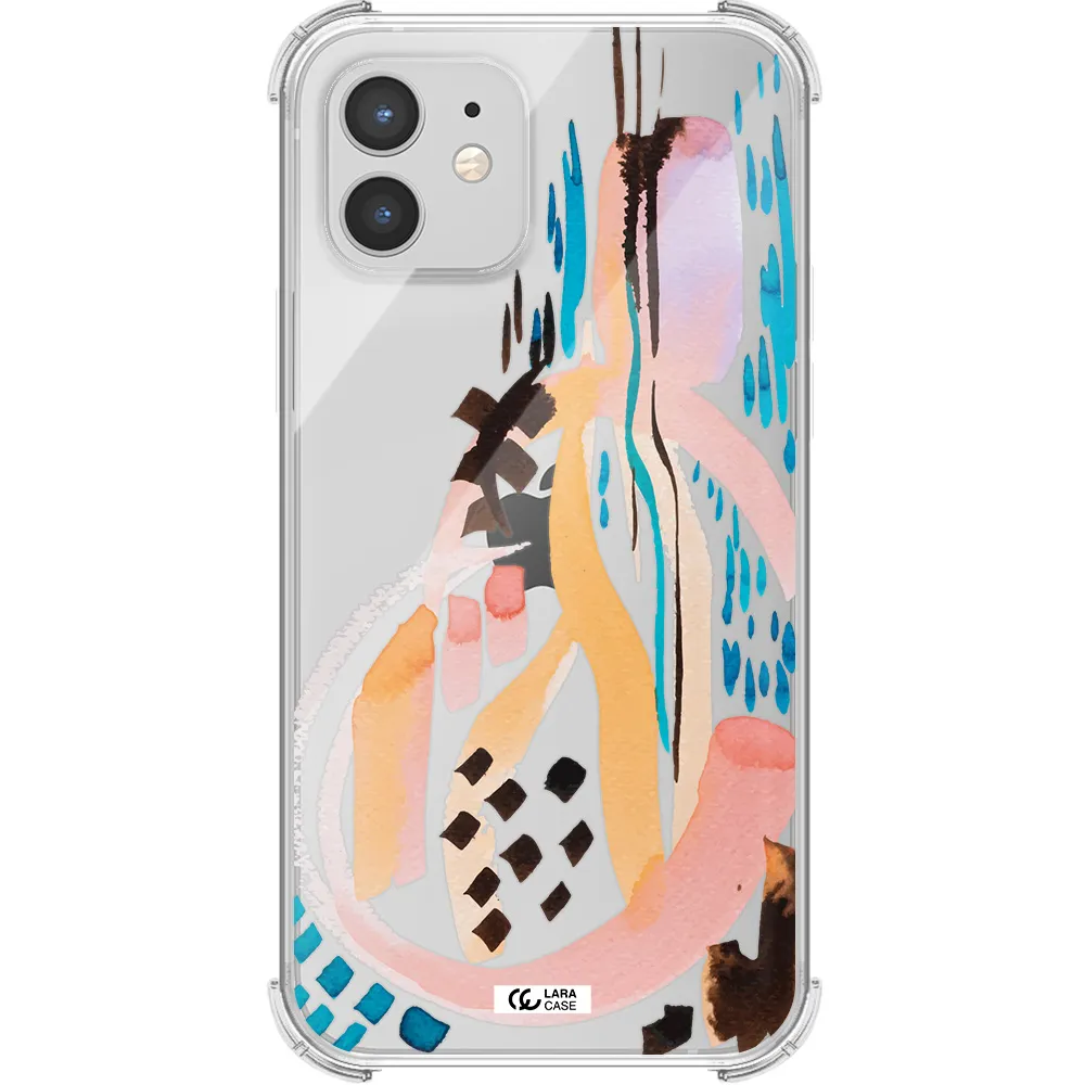 Watercolor Brush Paint Apple iPhone 12 Clear PC Case