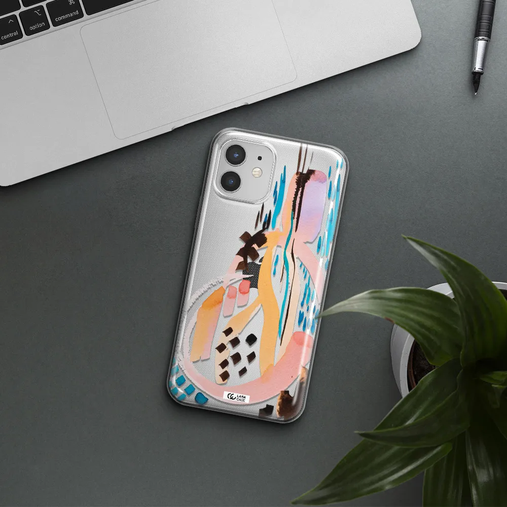 Watercolor Brush Paint Apple iPhone 12 Clear TPU Case