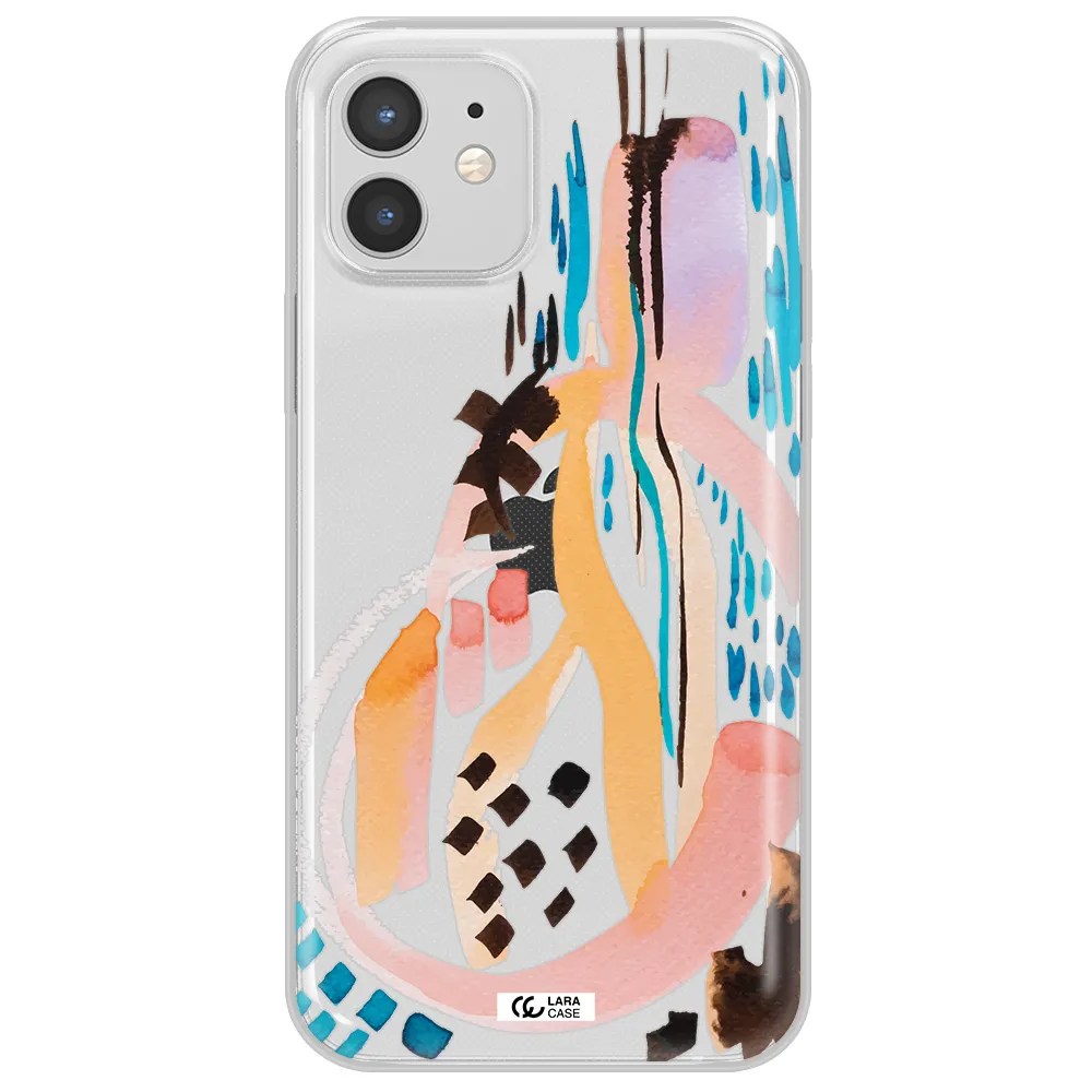 Watercolor Brush Paint Apple iPhone 12 mini Clear TPU Case