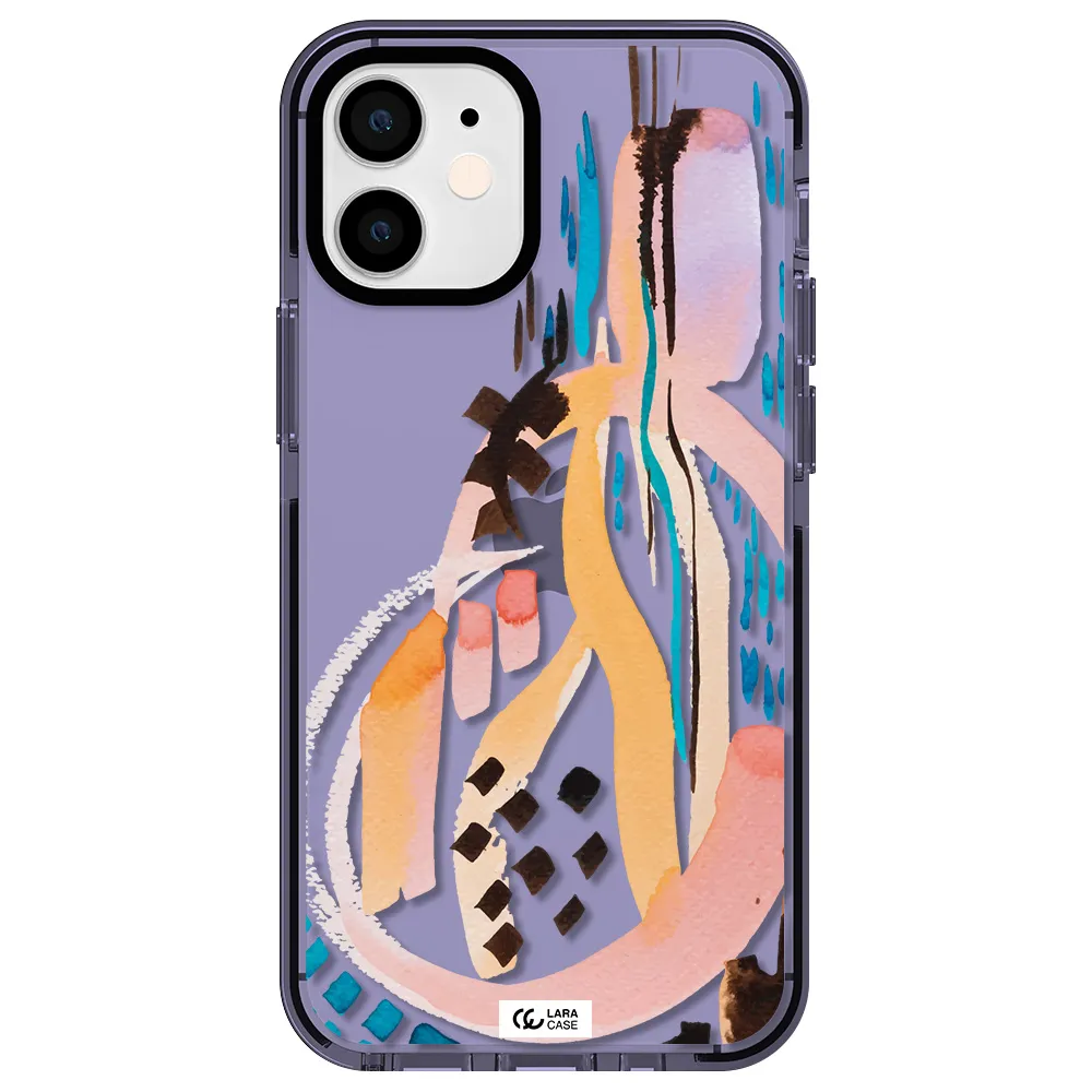 Watercolor Brush Paint Apple iPhone 12 mini impact Lilac Case