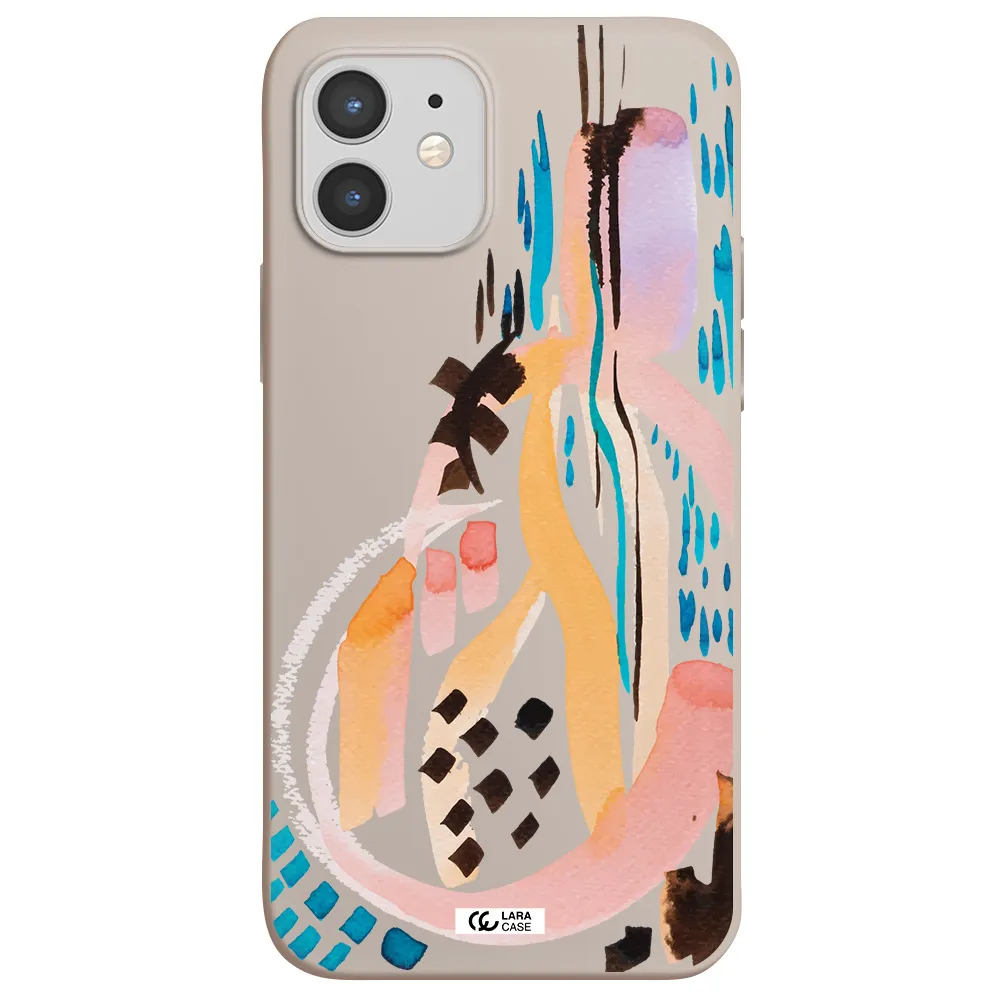Watercolor Brush Paint Apple iPhone 12 mini Silicone Stone Case