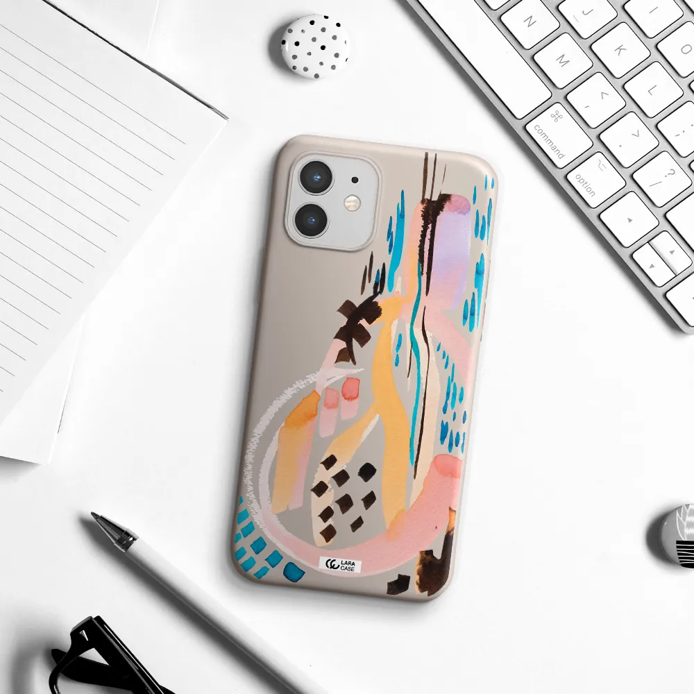 Watercolor Brush Paint Apple iPhone 12 mini Silicone Stone Case