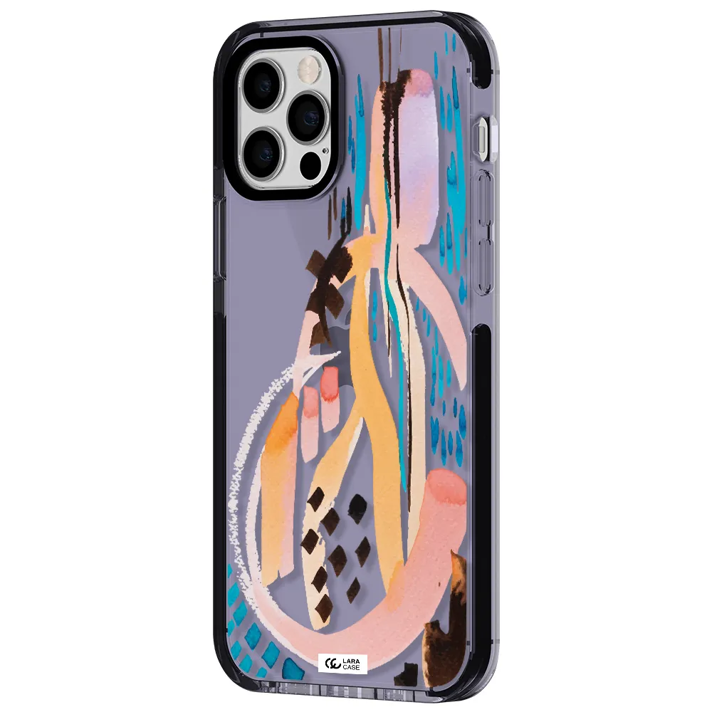 Watercolor Brush Paint Apple iPhone 12 pro impact Lilac Case