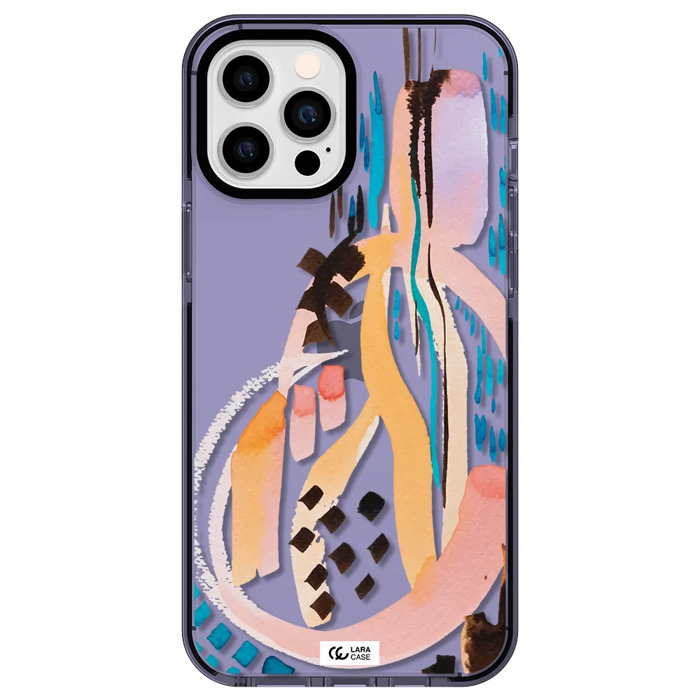 Watercolor Brush Paint Apple iPhone 12 pro max impact Lilac Case