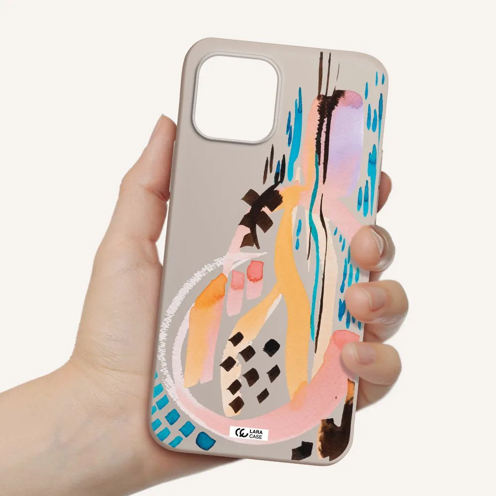 Watercolor Brush Paint Apple iPhone 12 Silicone Stone Case