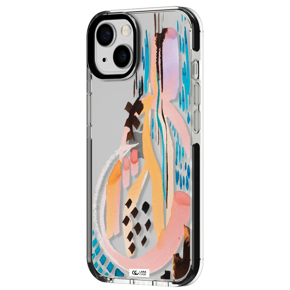 Watercolor Brush Paint Apple iPhone 13 impact black border Case