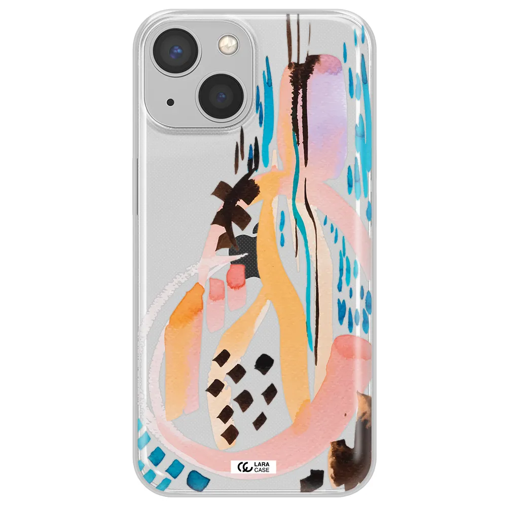 Watercolor Brush Paint Apple iPhone 13 mini Clear TPU Case