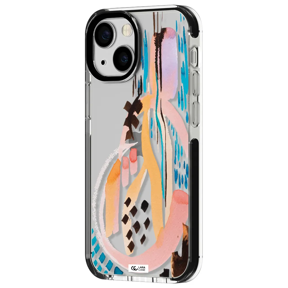 Watercolor Brush Paint Apple iPhone 13 mini impact black border Case