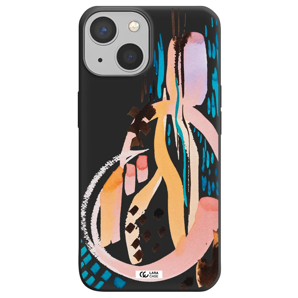 Watercolor Brush Paint Apple iPhone 13 mini Silicone black Case